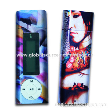 LCD Display MP3 Players with FM Radio, Sized 84.7 x 29.4 x 12.6mm